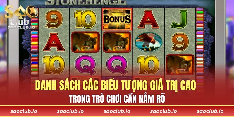 Danh sách các biểu tượng giá trị cao trong game