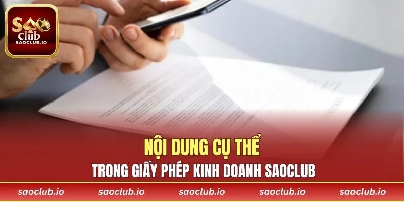 Nội dung cụ thể trong giấy phép kinh doanh SAOCLUB